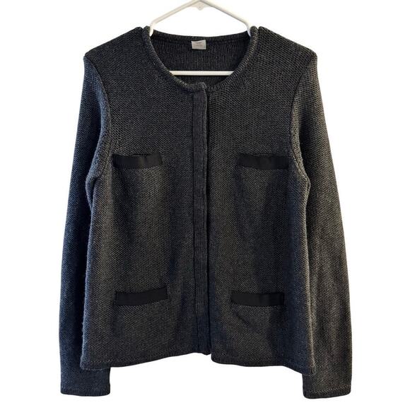 J.Crew Sweaters - J.Crew 100% Wool Snap Closure Knit Cardigan Black Large Office Career Academia